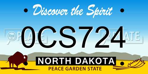 0CS724 North Dakota License Plate