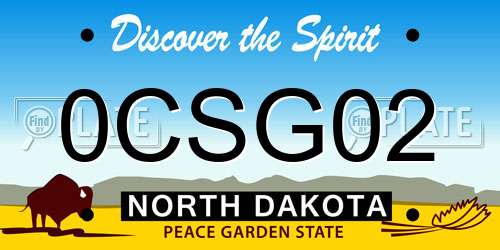 0CSG02 North Dakota License Plate