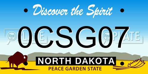 0CSG07 North Dakota License Plate
