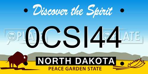 0CSI44 North Dakota License Plate