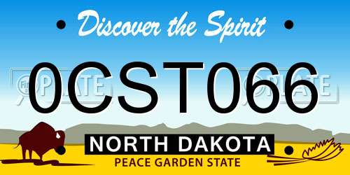 0CST066 North Dakota License Plate