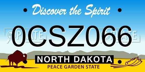 0CSZ066 North Dakota License Plate