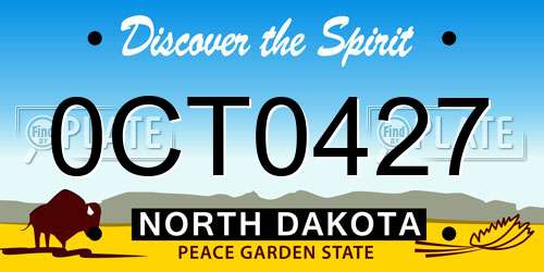 0CT0427 North Dakota License Plate