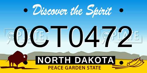 0CT0472 North Dakota License Plate