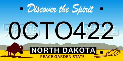 0CTO422 North Dakota License Plate