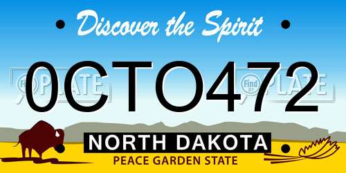 0CTO472 North Dakota License Plate