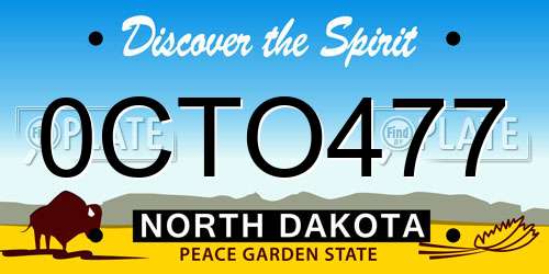 0CTO477 North Dakota License Plate