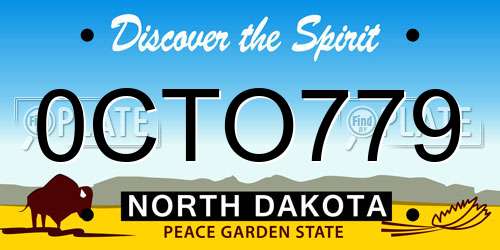 0CTO779 North Dakota License Plate