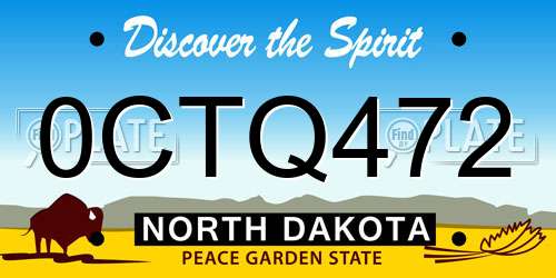0CTQ472 North Dakota License Plate