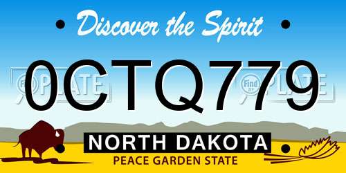 0CTQ779 North Dakota License Plate