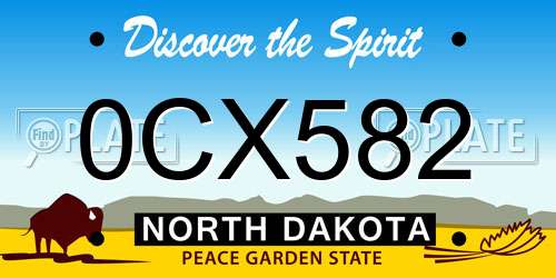 0CX582 North Dakota License Plate