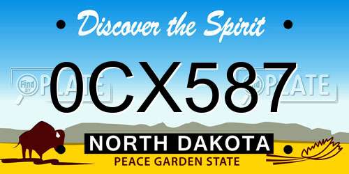0CX587 North Dakota License Plate