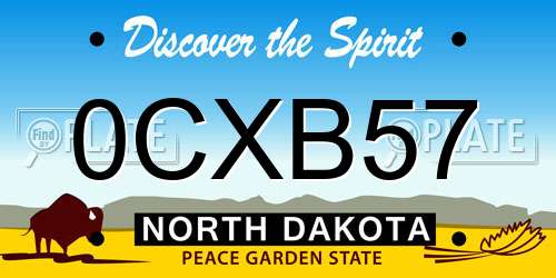 0CXB57 North Dakota License Plate