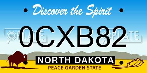 0CXB82 North Dakota License Plate