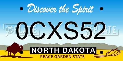 0CXS52 North Dakota License Plate