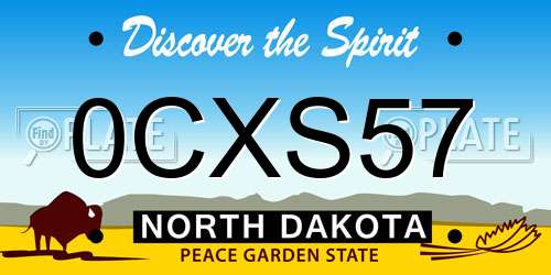 0CXS57 North Dakota License Plate