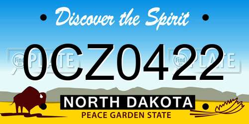 0CZ0422 North Dakota License Plate