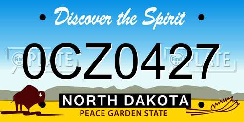 0CZ0427 North Dakota License Plate