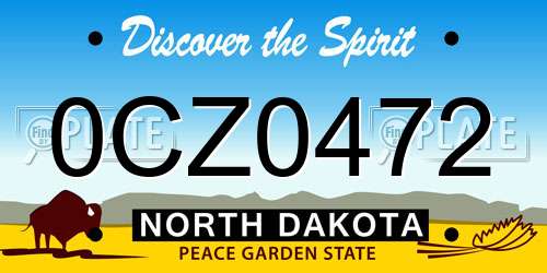 0CZ0472 North Dakota License Plate