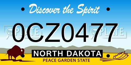 0CZ0477 North Dakota License Plate