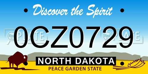 0CZ0729 North Dakota License Plate
