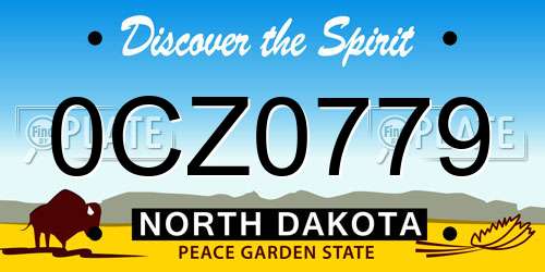 0CZ0779 North Dakota License Plate