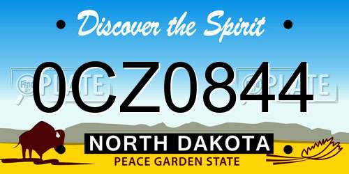 0CZ0844 North Dakota License Plate