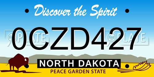 0CZD427 North Dakota License Plate