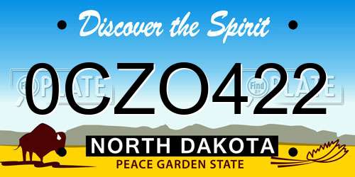 0CZO422 North Dakota License Plate