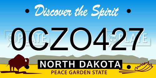 0CZO427 North Dakota License Plate