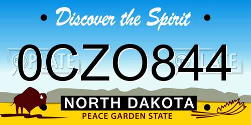 0CZO844 North Dakota License Plate