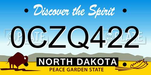 0CZQ422 North Dakota License Plate