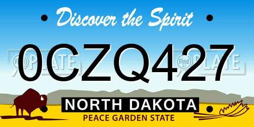 0CZQ427 North Dakota License Plate