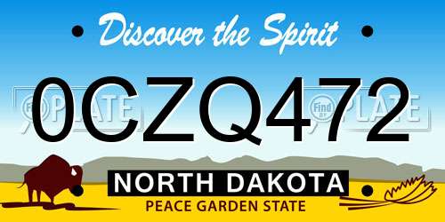 0CZQ472 North Dakota License Plate