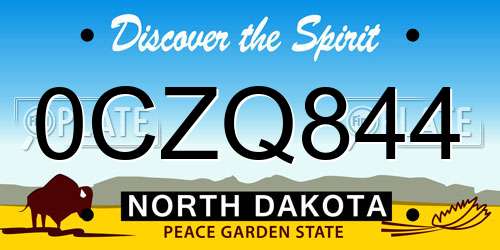 0CZQ844 North Dakota License Plate