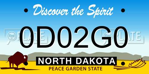 0D02G0 North Dakota License Plate