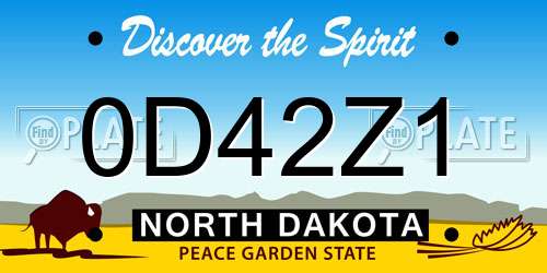 0D42Z1 North Dakota License Plate