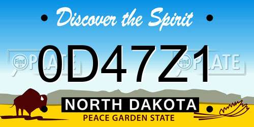0D47Z1 North Dakota License Plate
