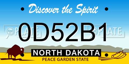 0D52B1 North Dakota License Plate