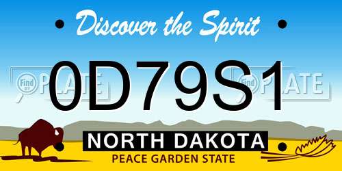 0D79S1 North Dakota License Plate