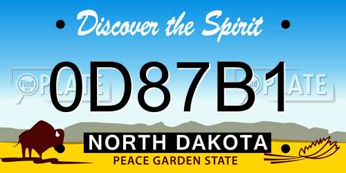 0D87B1 North Dakota License Plate