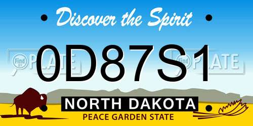0D87S1 North Dakota License Plate