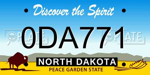 0DA771 North Dakota License Plate