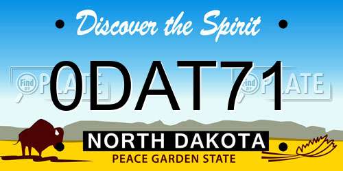 0DAT71 North Dakota License Plate