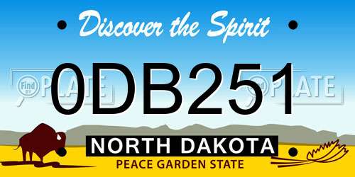 0DB251 North Dakota License Plate