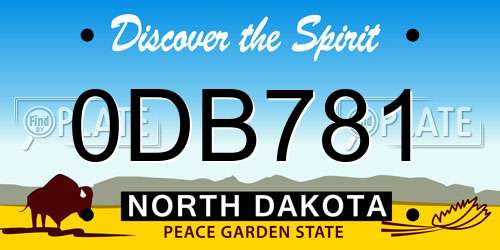 0DB781 North Dakota License Plate