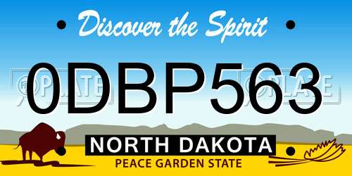 0DBP563 North Dakota License Plate