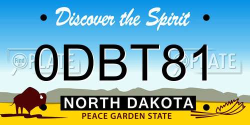 0DBT81 North Dakota License Plate