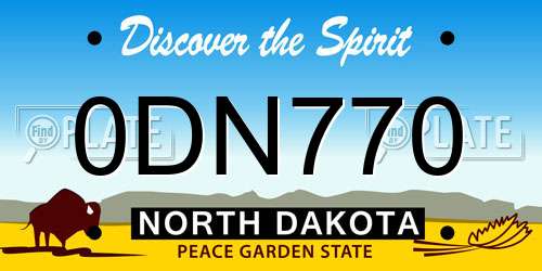 0DN770 North Dakota License Plate