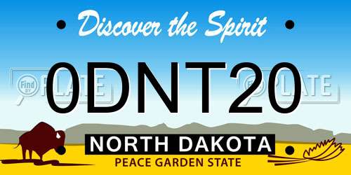 0DNT20 North Dakota License Plate
